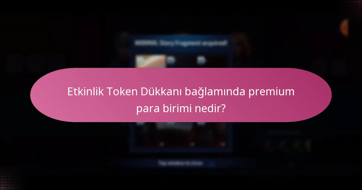Etkinlik Token Dükkanı bağlamında premium para birimi nedir?