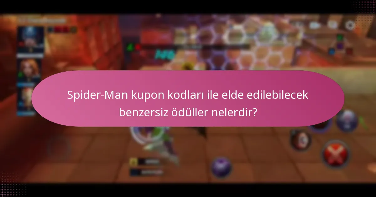 Spider-Man kupon kodları ile elde edilebilecek benzersiz ödüller nelerdir?